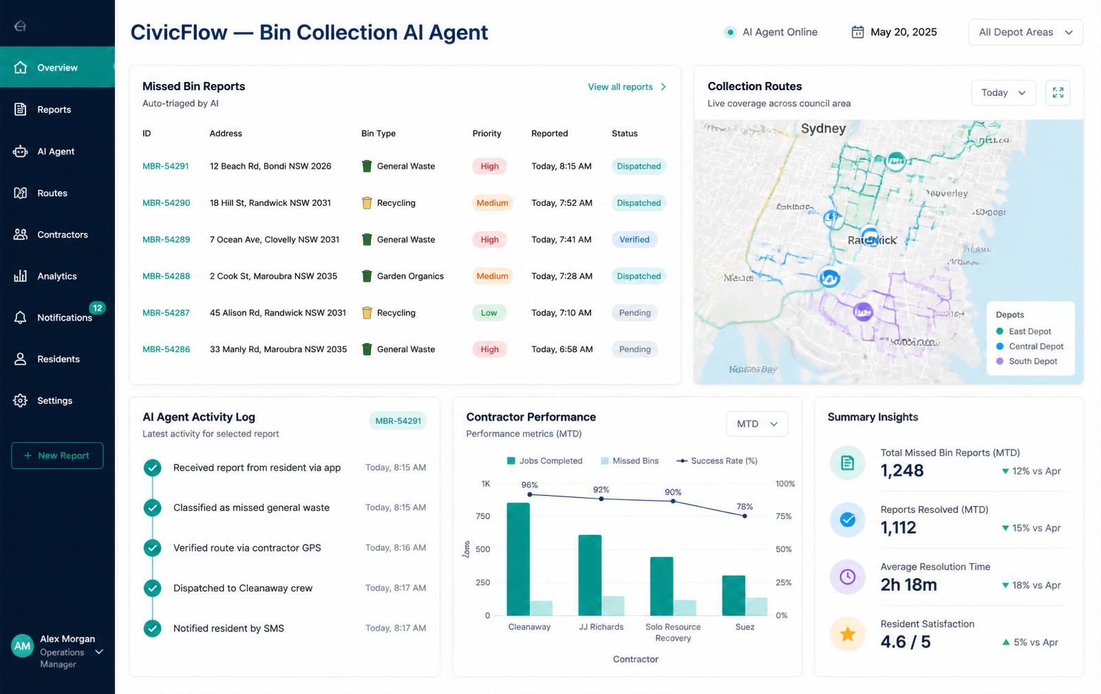 CivicFlow — Bin Collection Agent